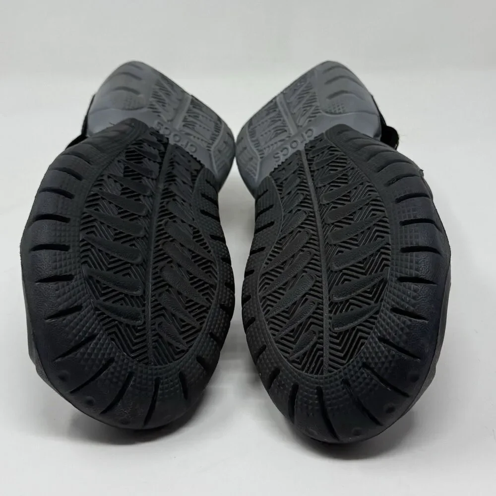 Crocs Swiftwater Mesh Deck Sandals Shoes Mens 8 Black Fisherman Water Comfort